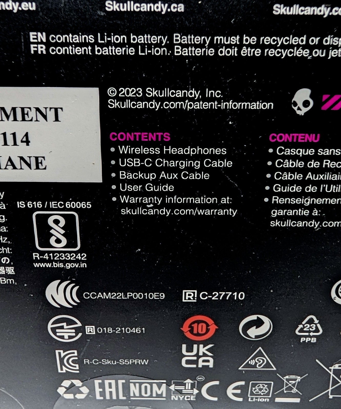 Skullcandy S5PRW-P740 Riff On-Ear Black Headphone