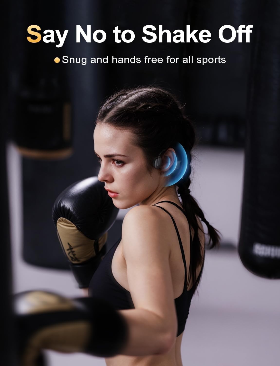 Bone Conduction Headphones: Lightweight Open Ear Design, Waterproof for Activ…