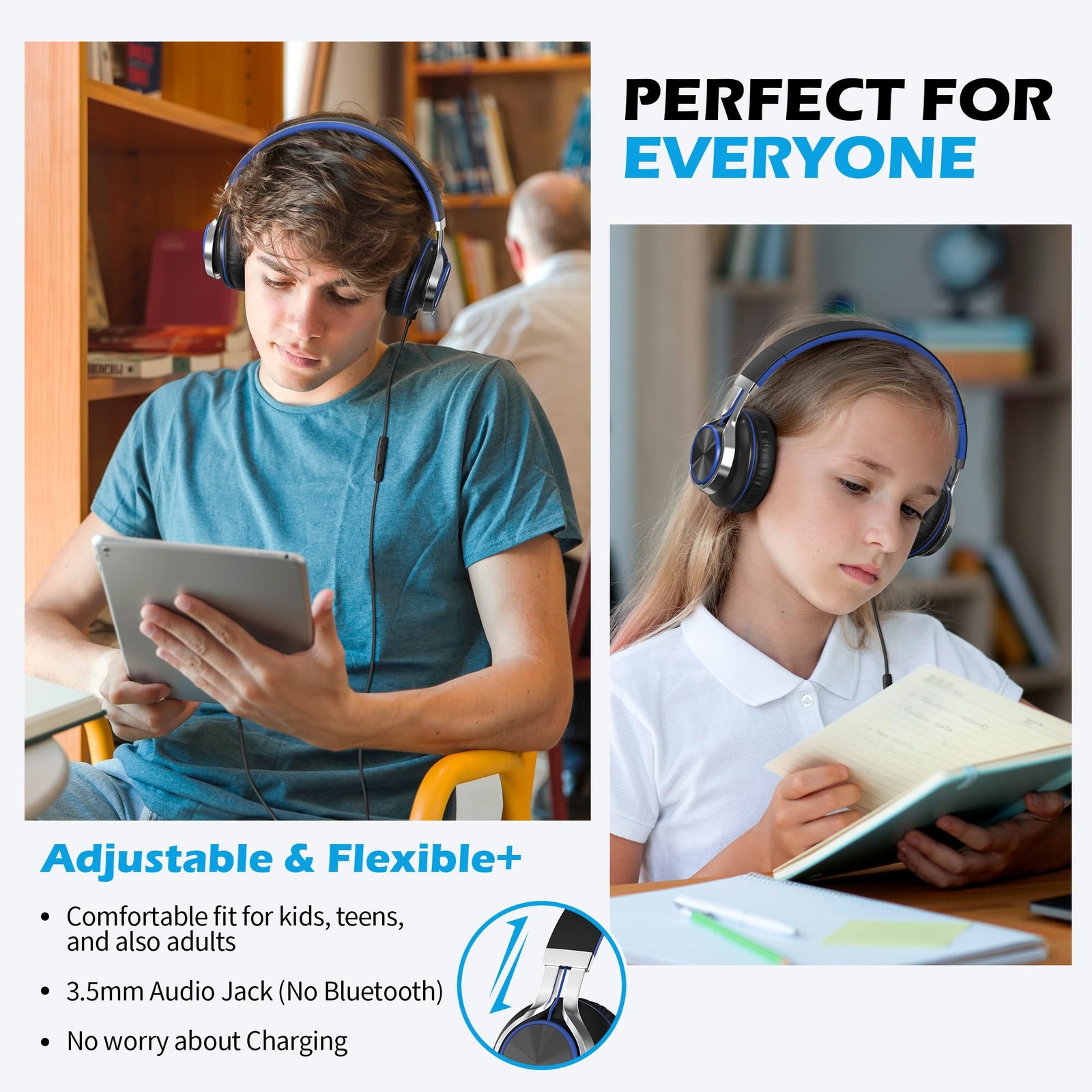 AILIHEN C8 Kids Wired Headphones with Microphone for School, On Ear Headsets …