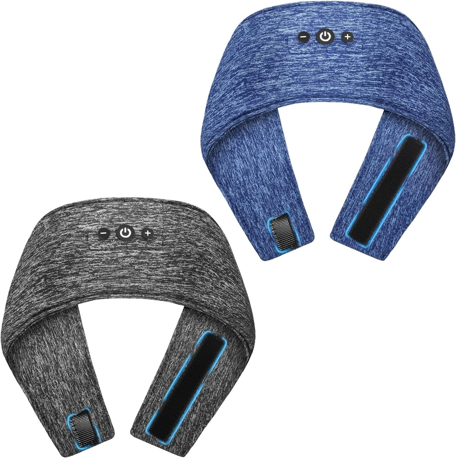 2-Pack Adjustable Sleeping Headphones, Hook-and-Loop Headband Headphones for Sid