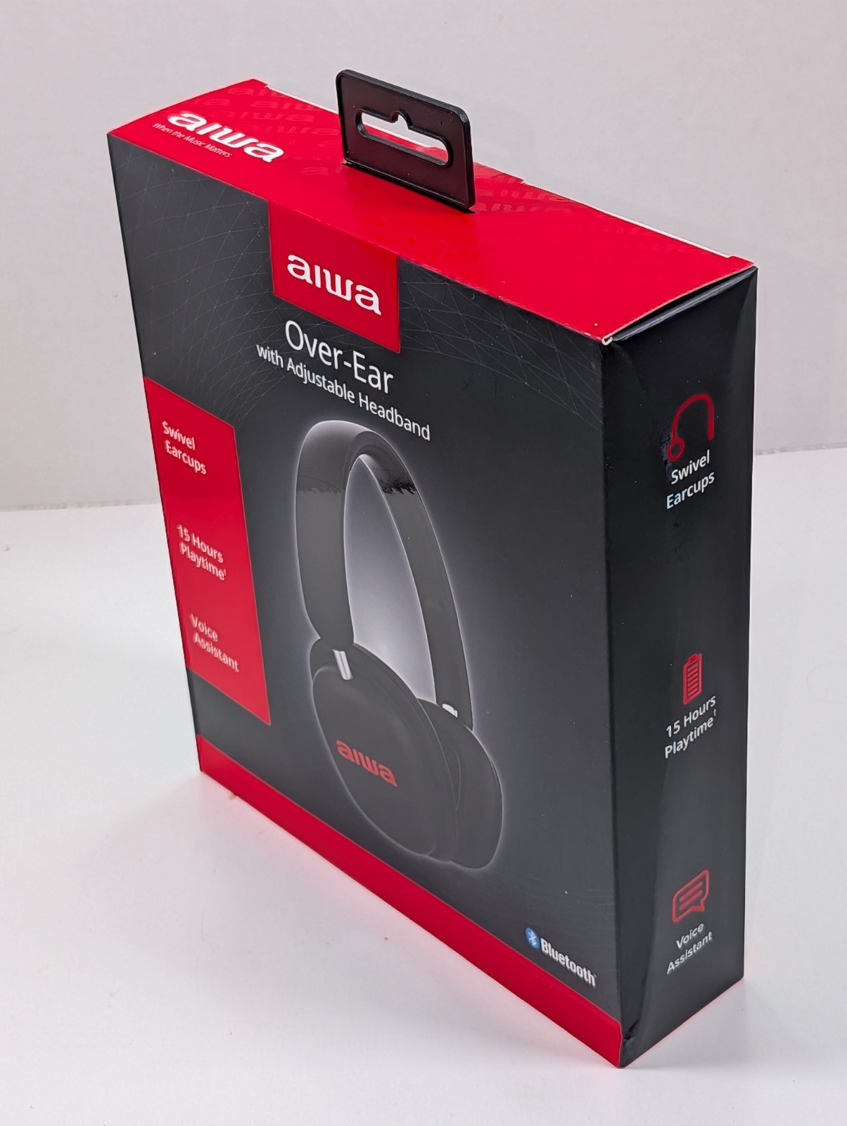 Aiwa Bluetooth Over-Ear Wireless Headphones w/ Adjustable Headband, 15H Playtime