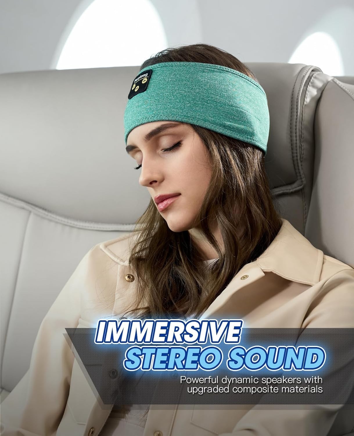 Ultra-Thin Stereo Sleep Headphones with Adjustable Headband for Travel & Sports