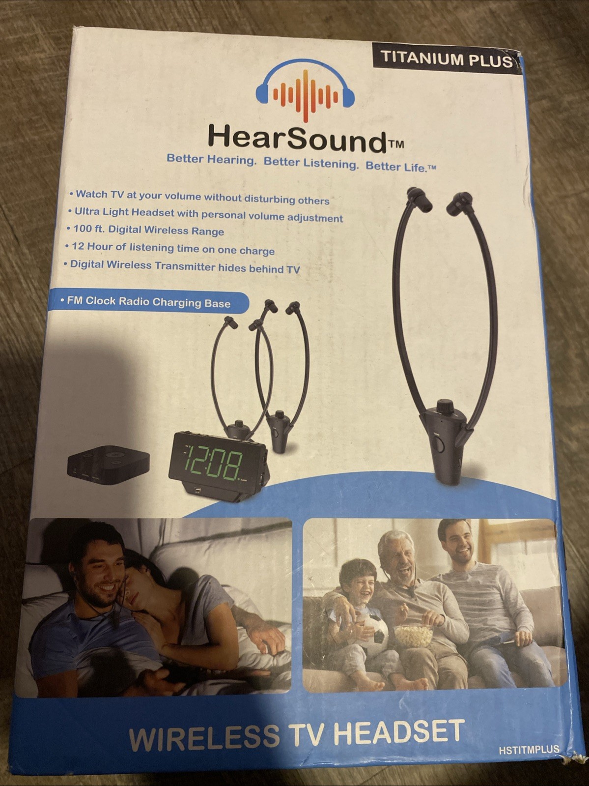 HearSound Titanium Plus Digital Wireless TV Headset System Model HSTITMPLUS NEW