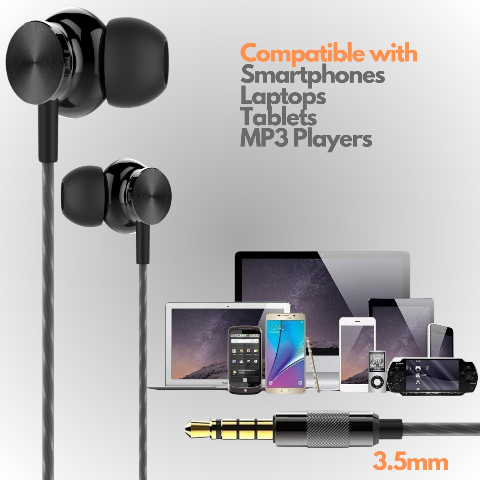 Betron BS10 Earphones Wired Headphones in Ear Noise Isolating One Size, Black
