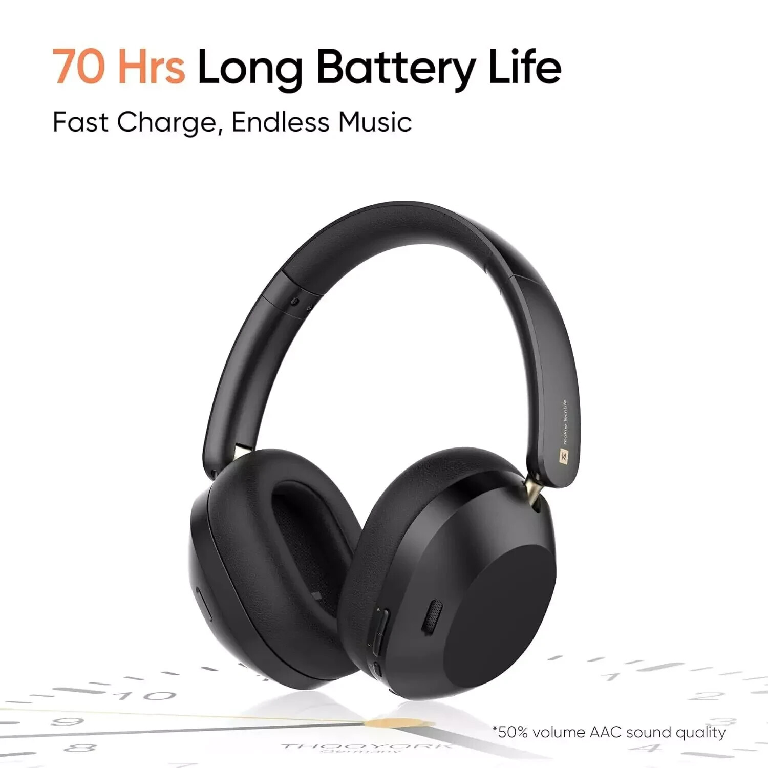 realme TechLife Studio H1 Over The Ear Headphone with 70Hours Playtime,ANC-WHITE