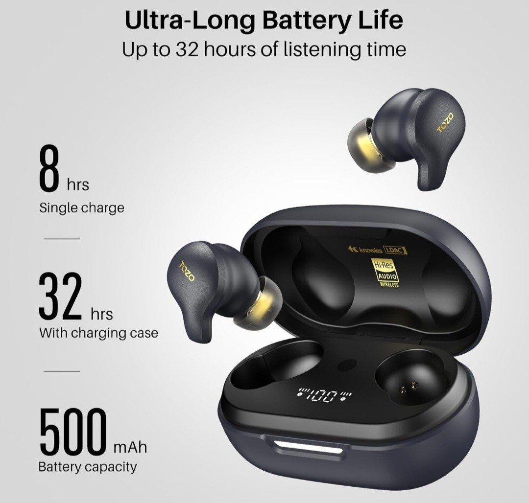 TOZO Golden X1 Galaxy Blue/Black Earbuds OrigX Pro, LDAC & Hi-Res Audio Wireless