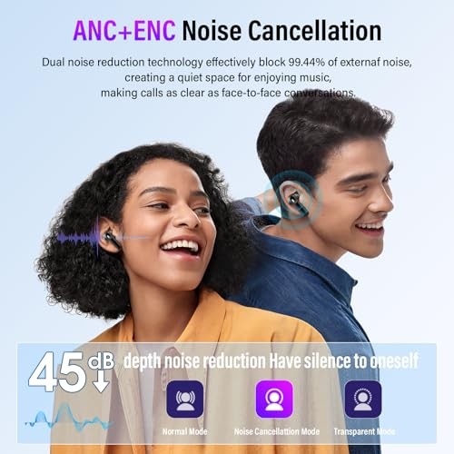 Bluetooth 5.4 Headphones – Multifunctional – Dark Black – Wireless Earbuds