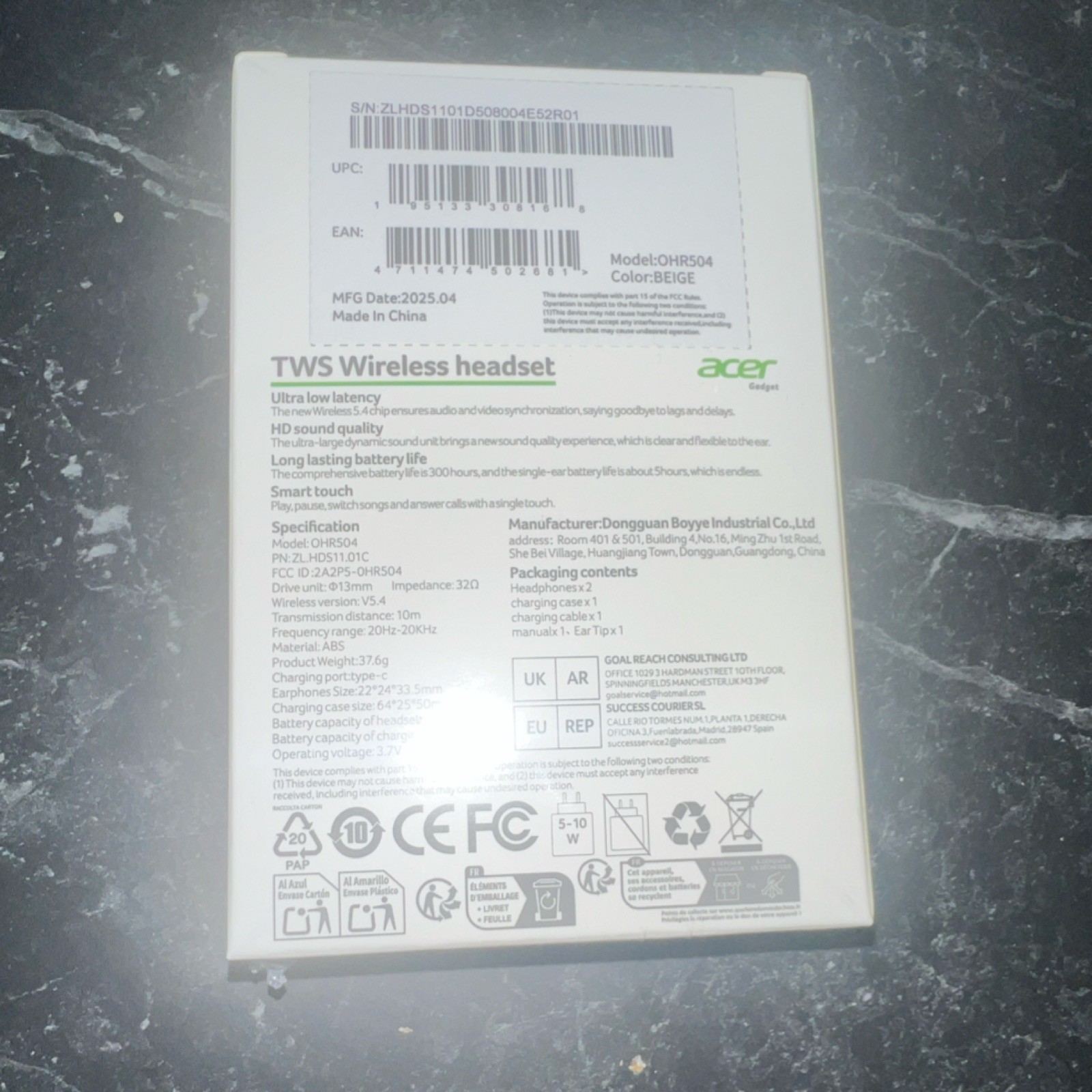 Acer x14 TWS Get 80% off waterproof Bluetooth In-Ear Earbuds HD Sound Touch