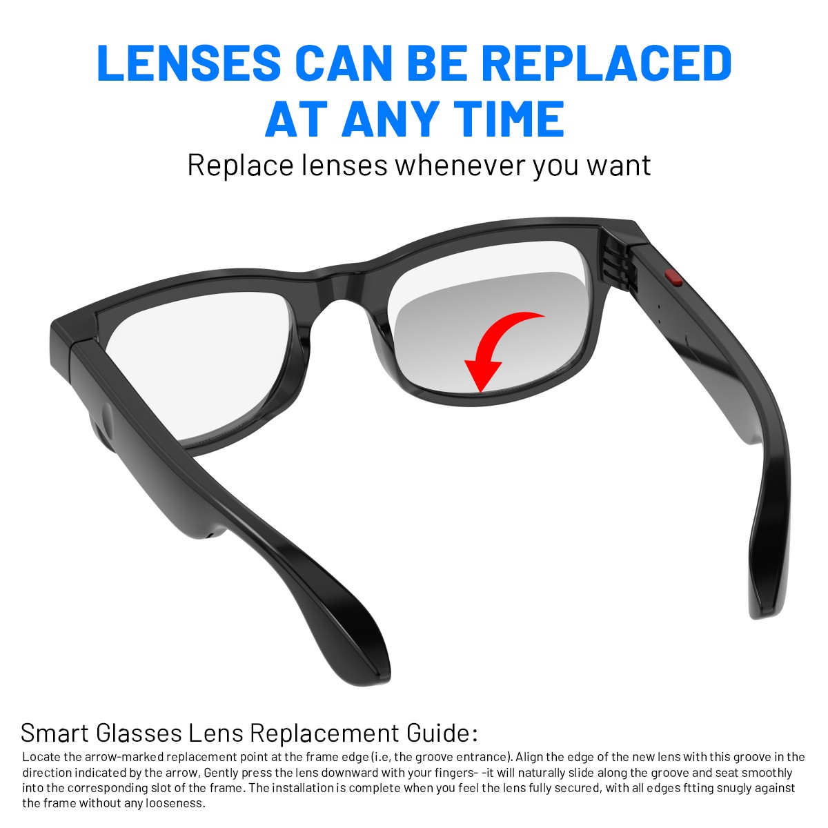 Smart Glasses Headset Wireless Bluetooth 5.4 Sunglasses Sports Earphone Mic Call