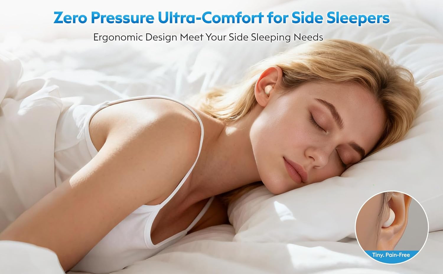 Invisible Mini Sleep Earbuds for Side Sleepers, Ultra-Comfortable & Feather-Ligh