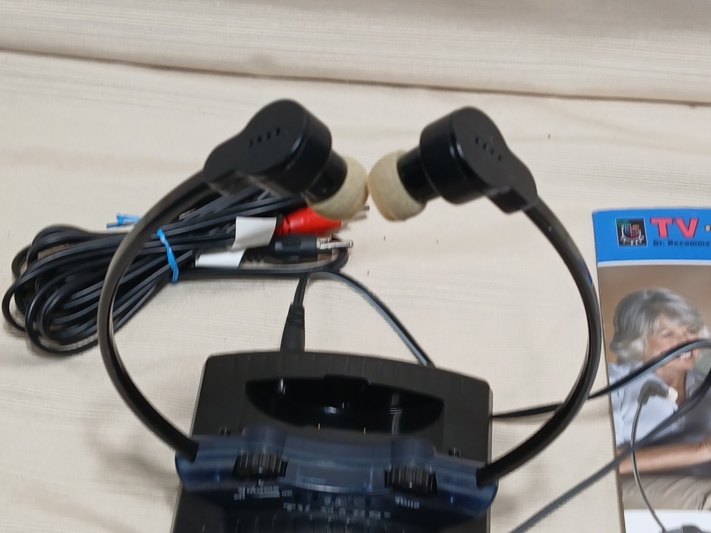 TV Ears 2.3MHz Headphones w/ Charging Base Unit for Headphone System UNTESTED