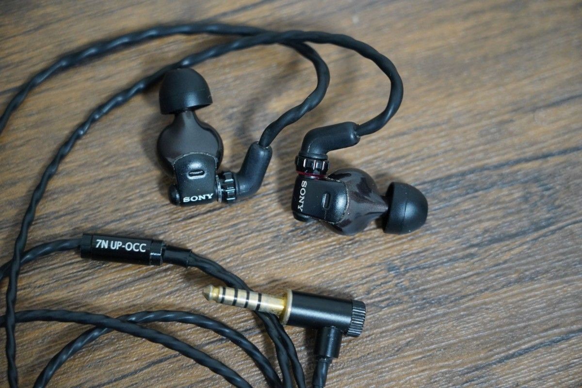 Sony MDR-EX1000 In-Ear Monitor Earphones 4.4mm Balanced Cable Box Accessories