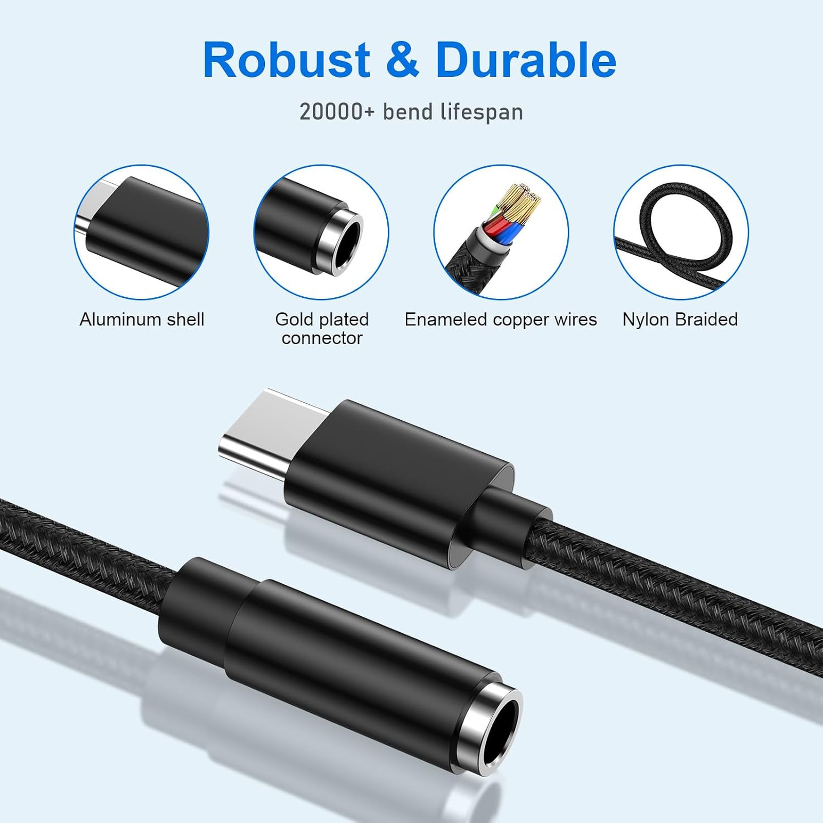 USB C to 3.5mm Audio Headphone Jack Adapter for Samsung Galaxy A17 A16 A56 S25