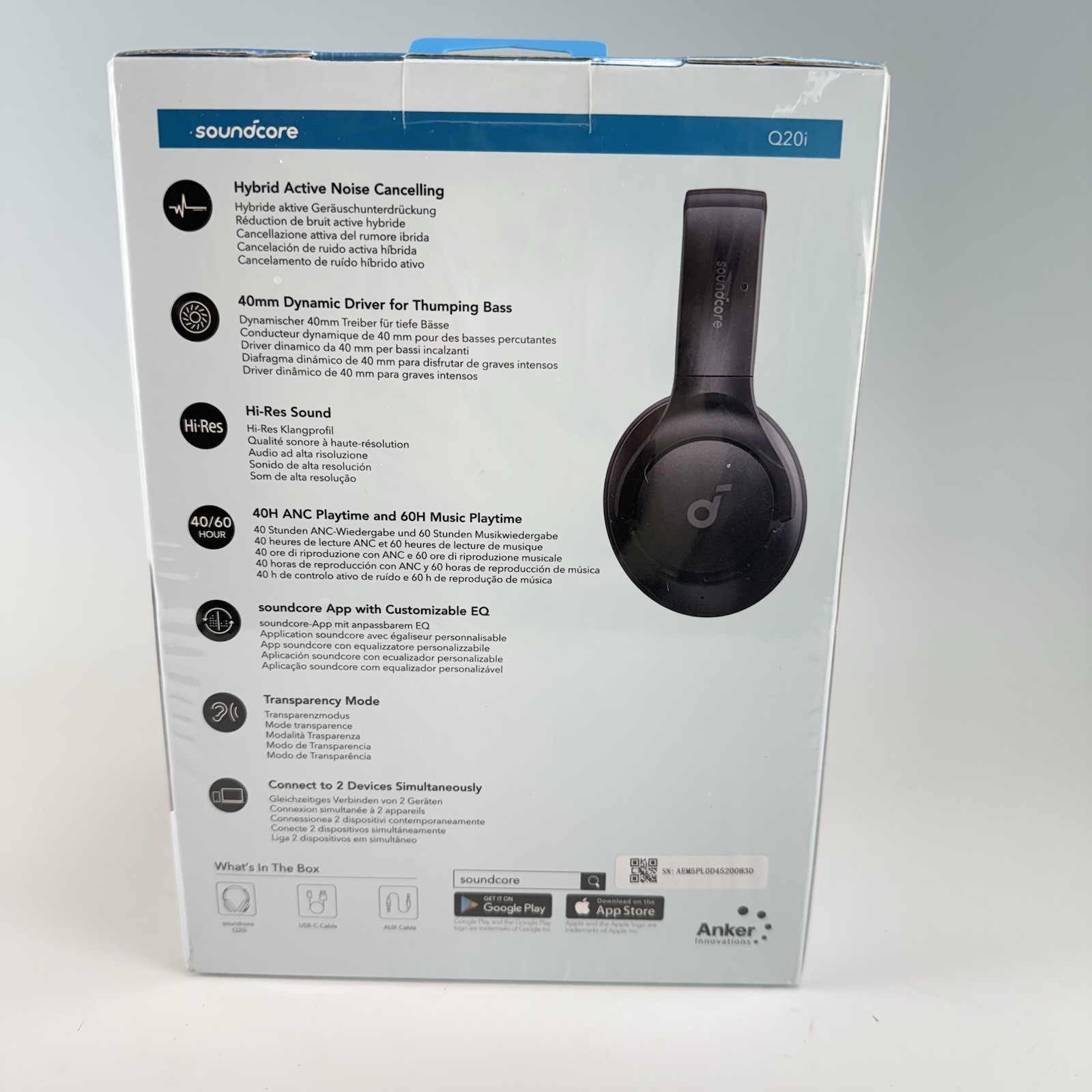 Soundcore by Anker Q20i Wireless Noise Cancelling Headphones – New Sealed