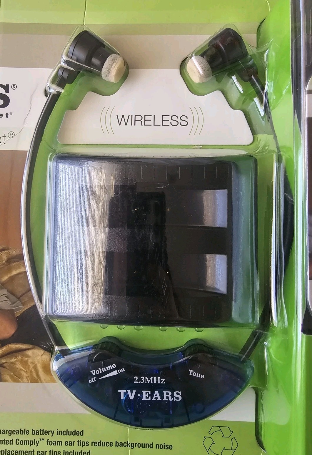 TV Ears Noise Reduction TV Headset Wireless Rechargeable Battery 427882 Sealed