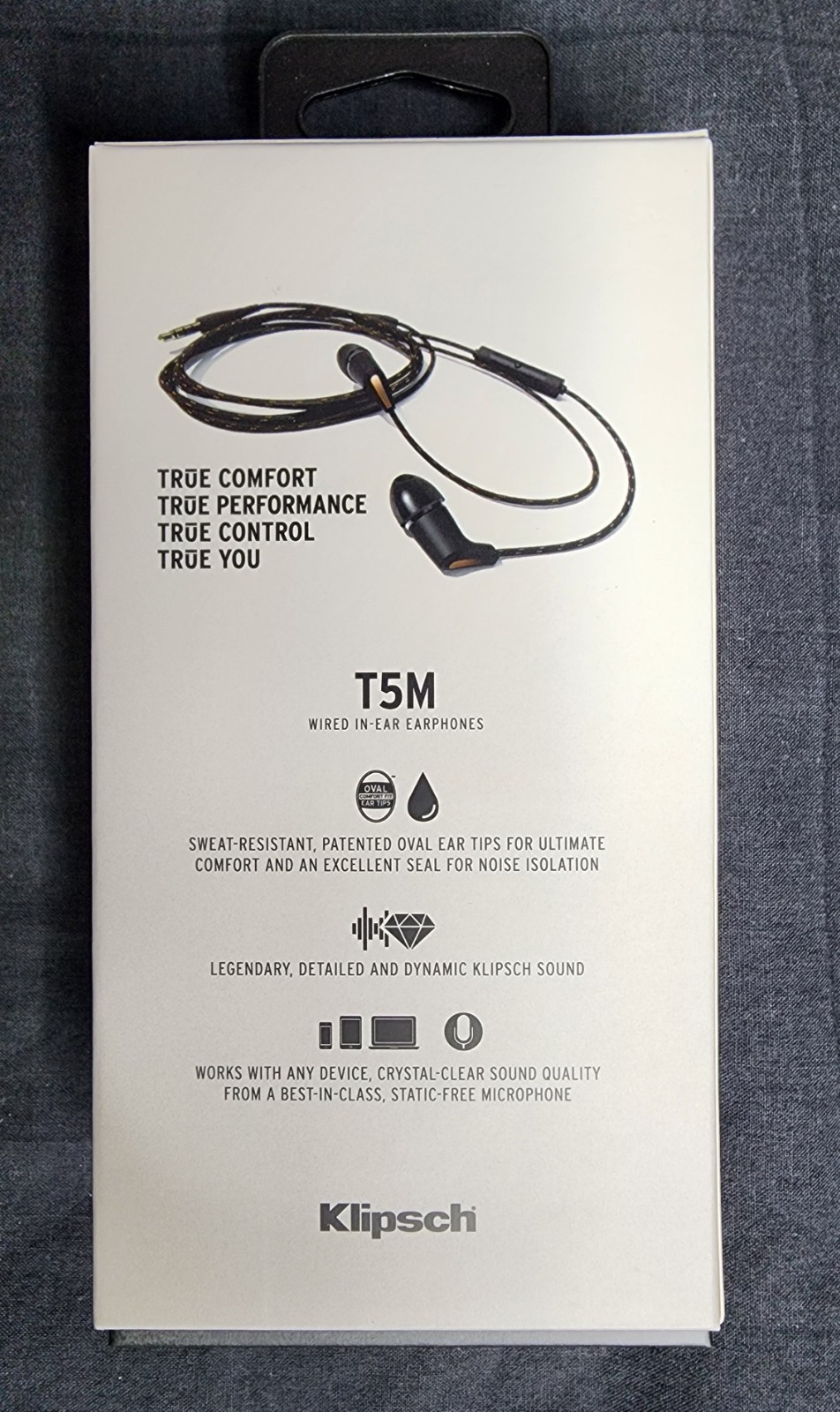Klipsch T5M Wired Noise Isolating Earbuds W/Mic,3.5mm Jack,Bluetooth & USB C NEW