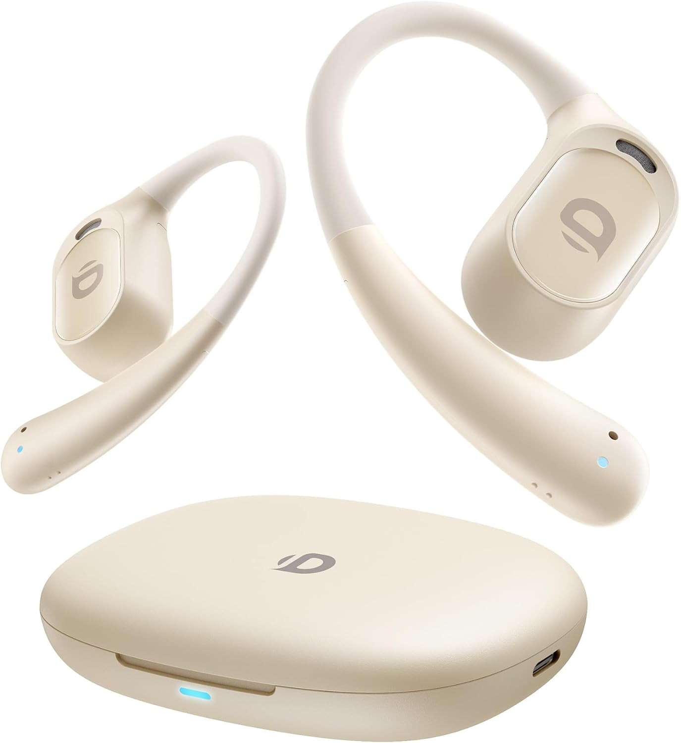 Open Ear Earbuds, True Wireless Open Ear Headphones with Earhooks, Air Conductio