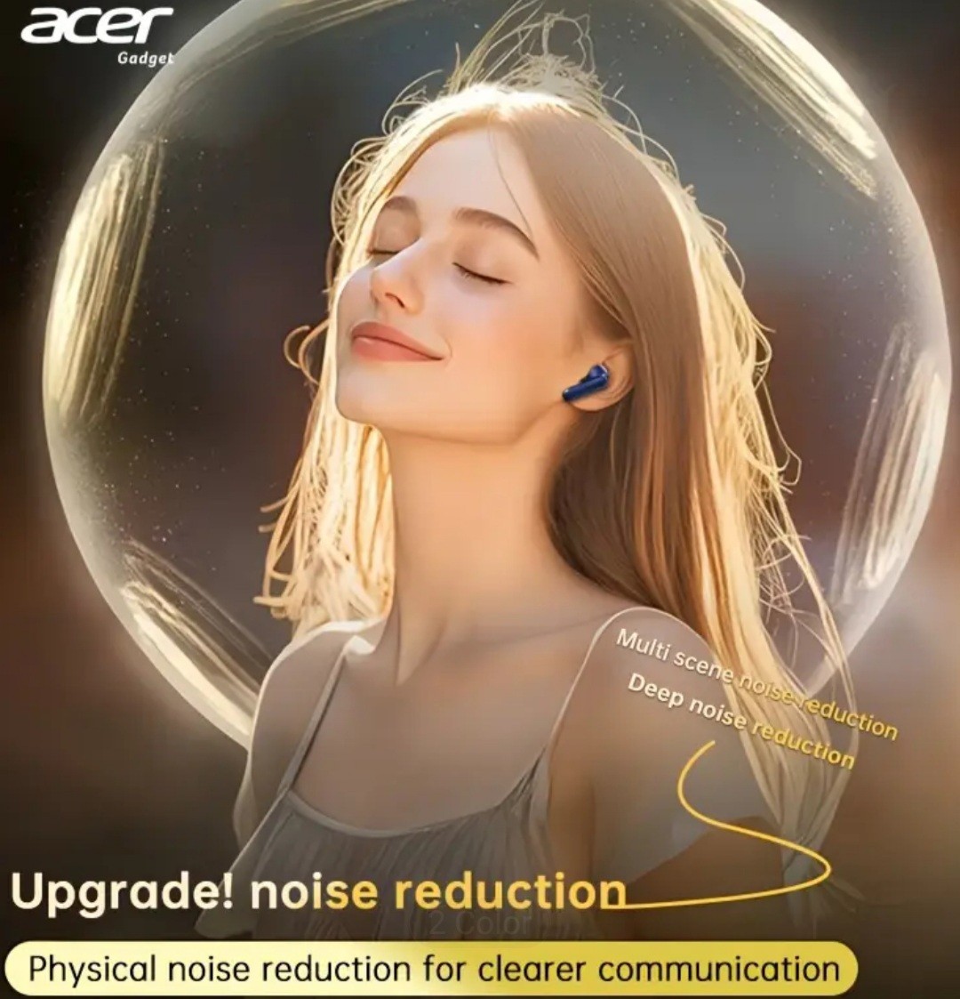 ACER OHR548 Wireless Headphones Feature 52Db Deep-Sea Noise cancellation Blue