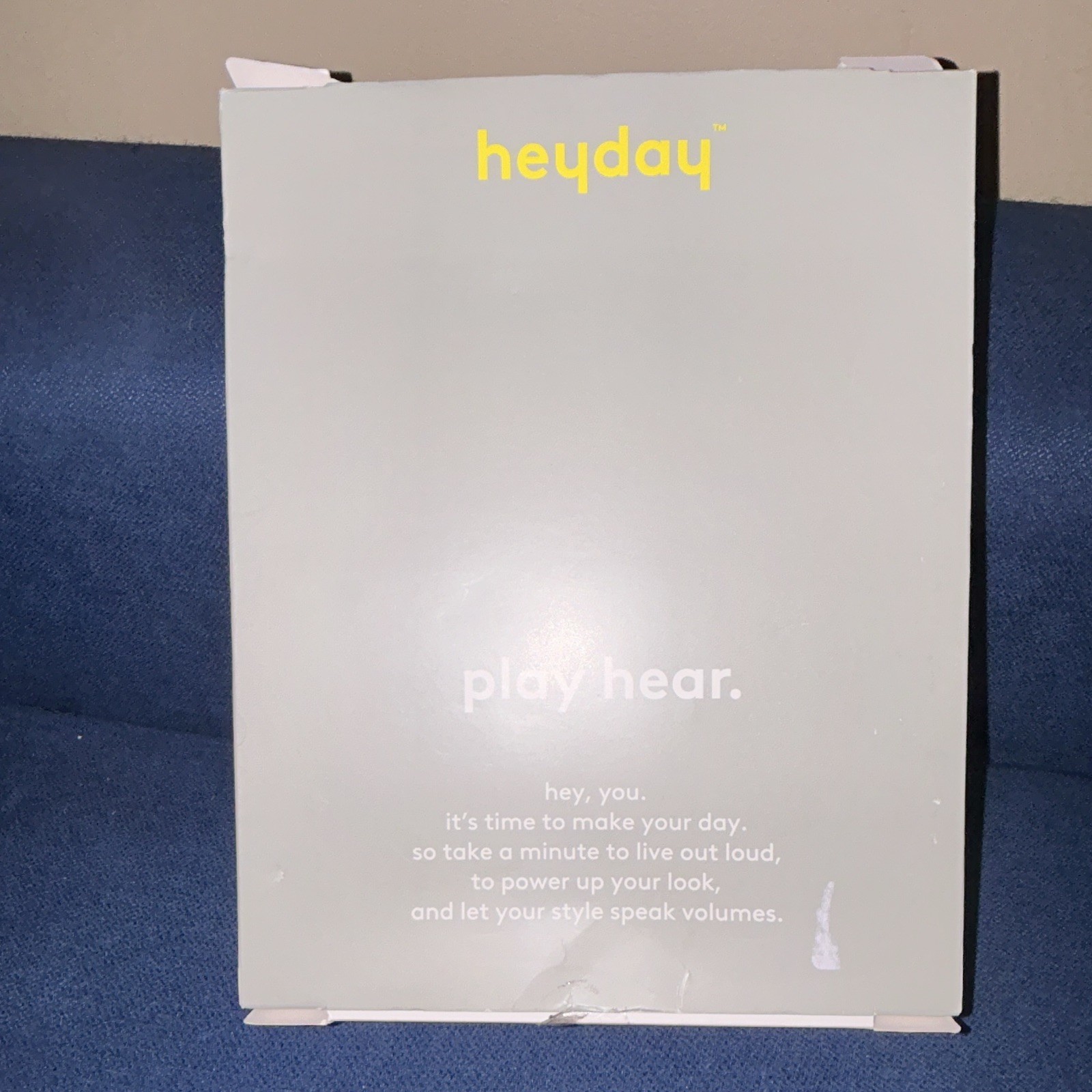 heyday Wired Headband Headphones 3.5mm Blue w/ Mic, Volume Control, Adj.