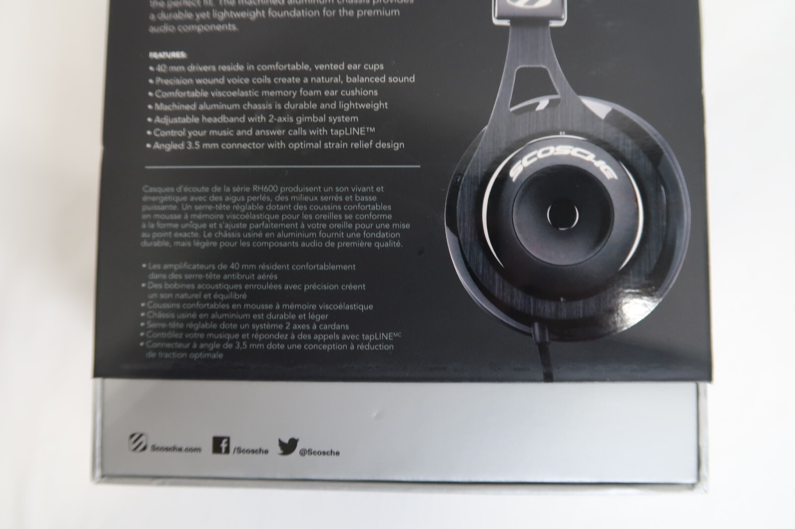 Scosche RH656 Over The Head Headphones With Tapline Black Brand New Sealed