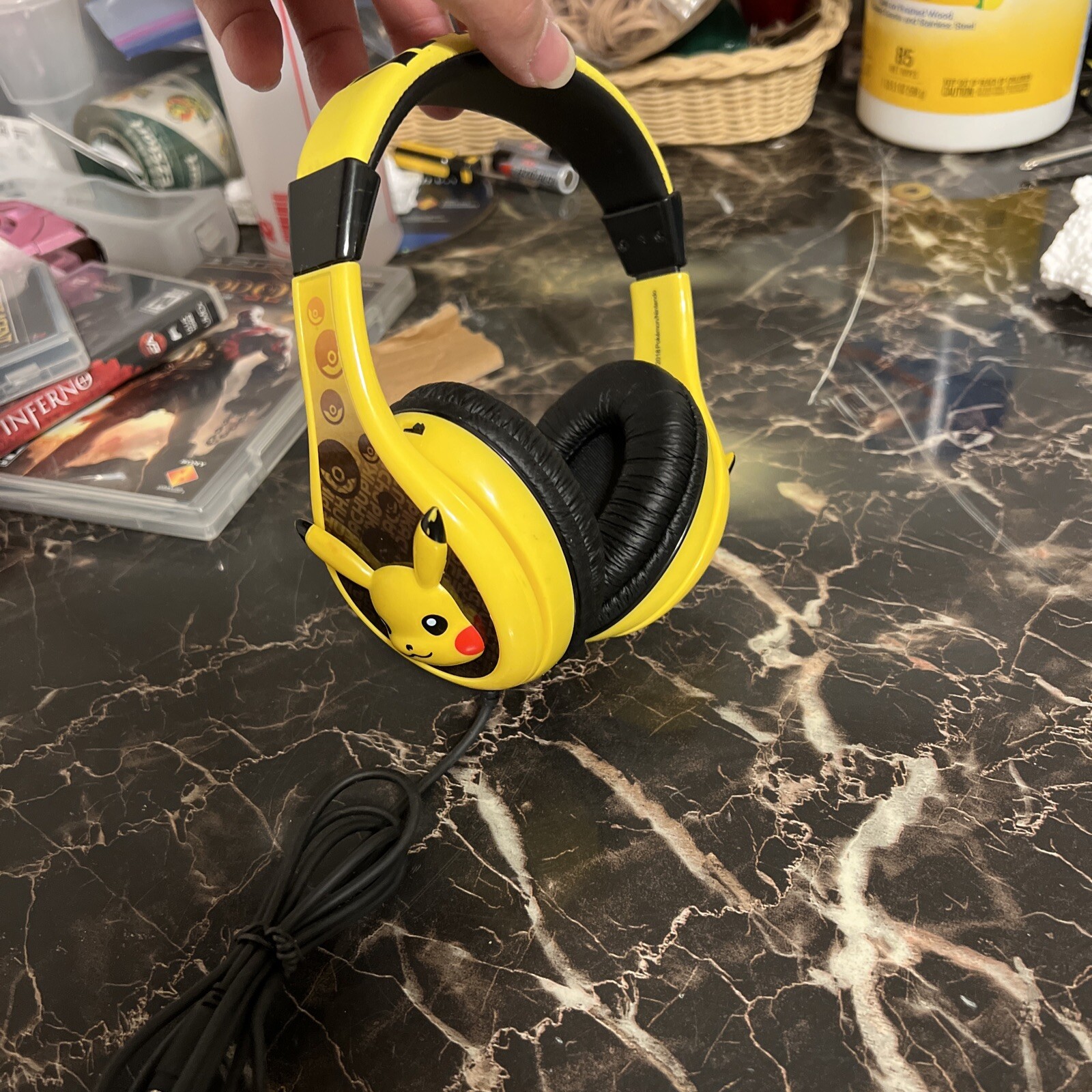 Pokemon iHome PK140 Kid Designs Pikachu Headphones 2018 Nintendo CLEANED & TEST