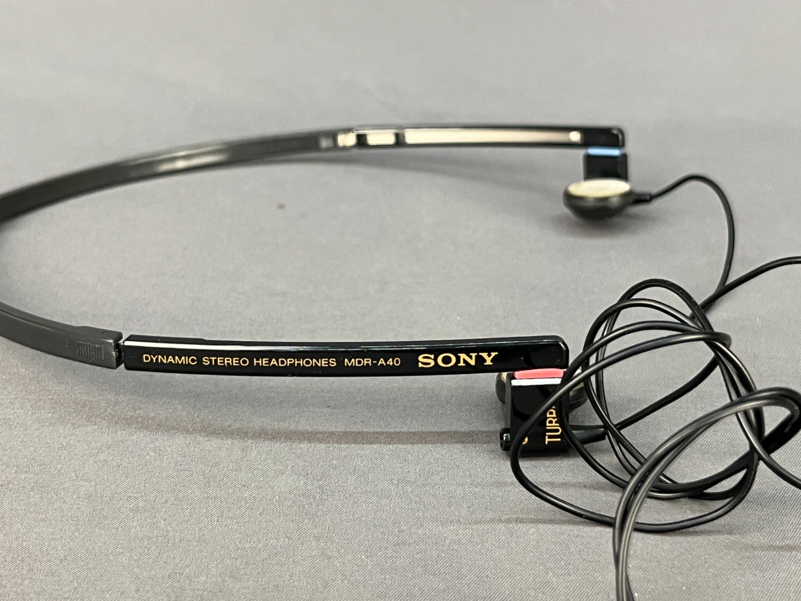 Rare Sony MDR-A40 Folding Headphones For Walkman 1980s Built In Vol Control (1E)