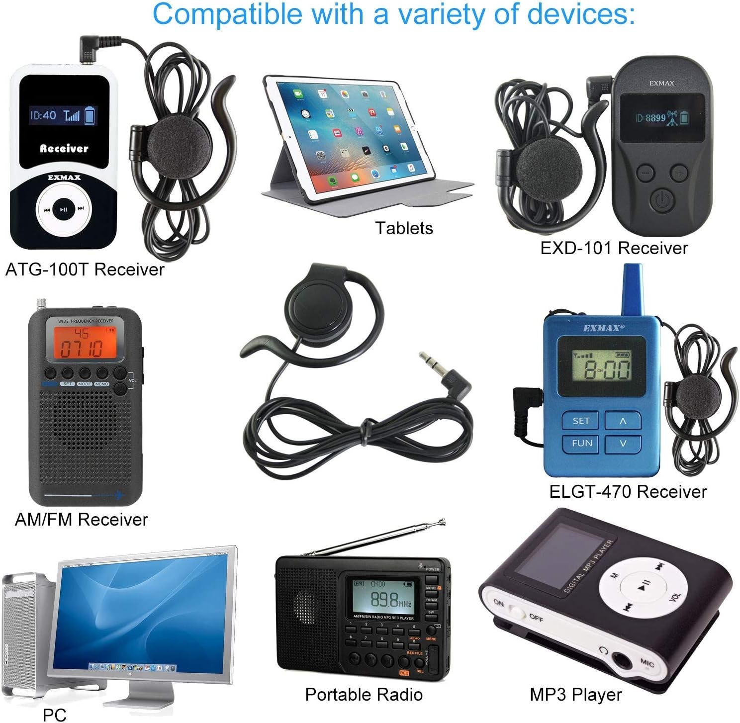 Single-Sided Earbud with Adjustable Hook – Ideal for Professionals & Students