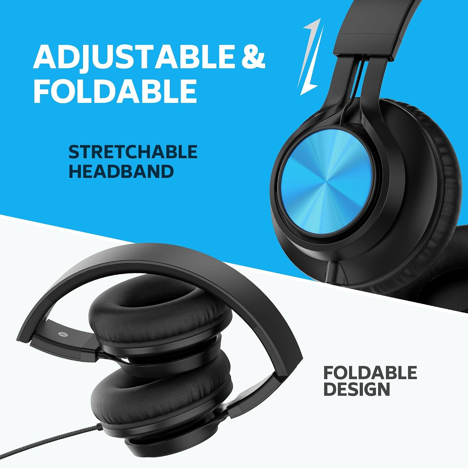 Kids Headphones Bulk 6-Pack for K-12 School Online Learning Travel |