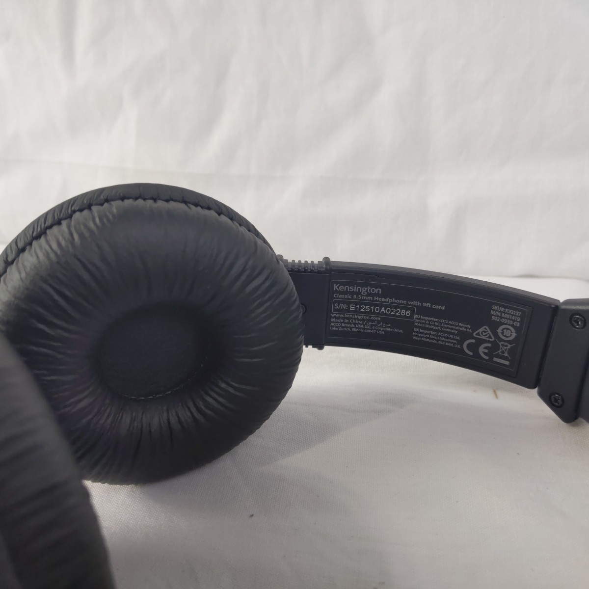 Lot of 5 Kensington K33137 Headband Headphones – 3.5mm with 9ft cord Black New