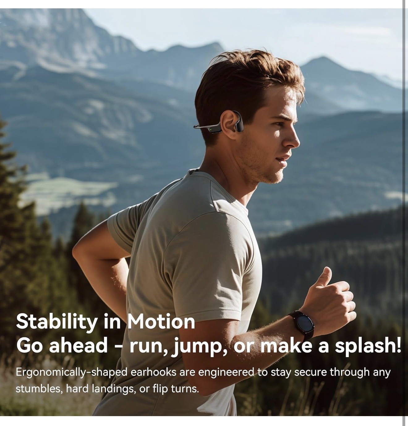 Hostena Bone Conduction Headphones with Mic, Open-Ear Headphones with Noise