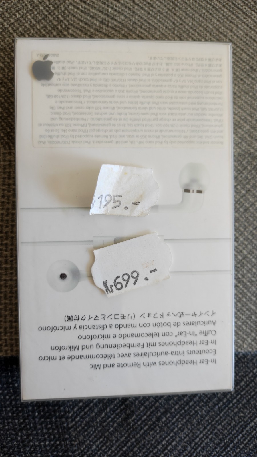 Apple In-Ear Headphones Remote Mic MA850G/B – Vintage Vg CIB Open Box NEW