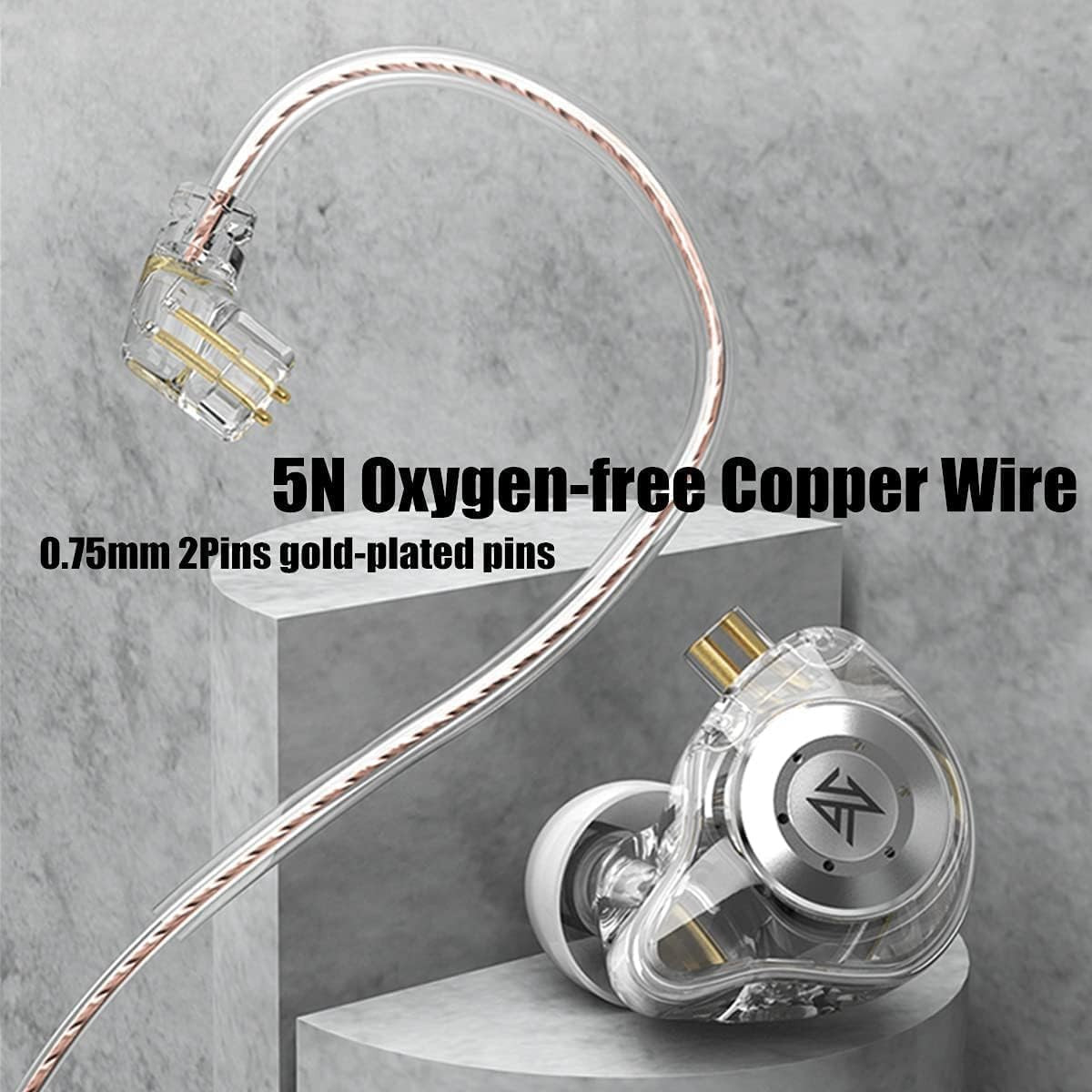 KZ EDX Pro In-Ear Monitors w/ Mic Dual DD HiFi Wired Earphones Detachable Cable