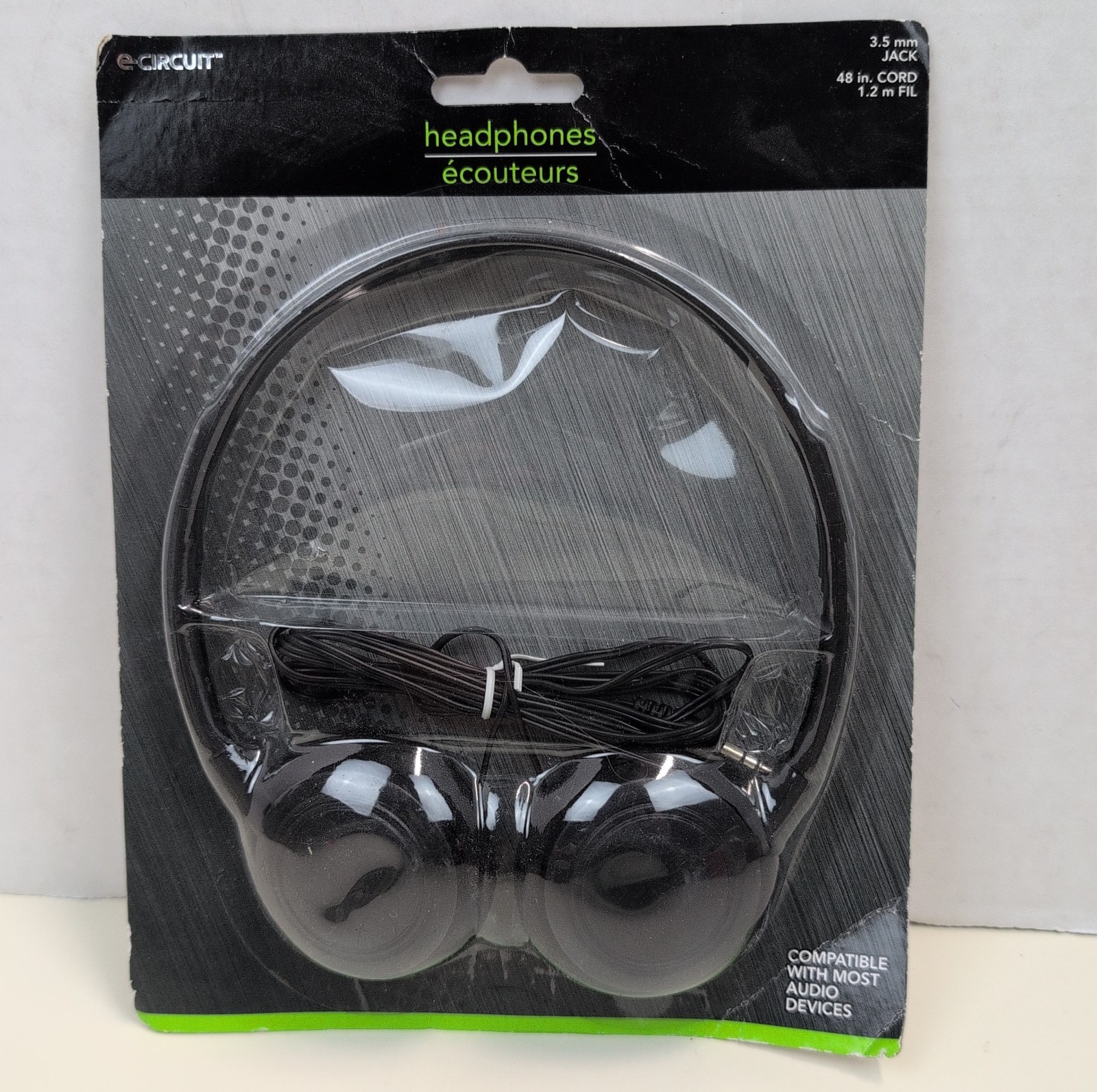 eCircuit Stereo Headphones 3.5mm Jack 48in Cord New Audio Headset Vintage