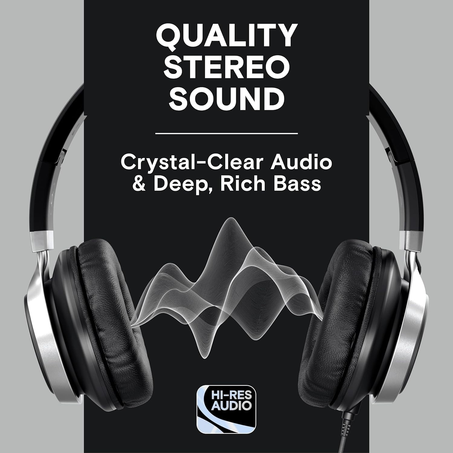 CL750 Wired Headphones with Mic – Noise Isolating Foldable Design for All Ages