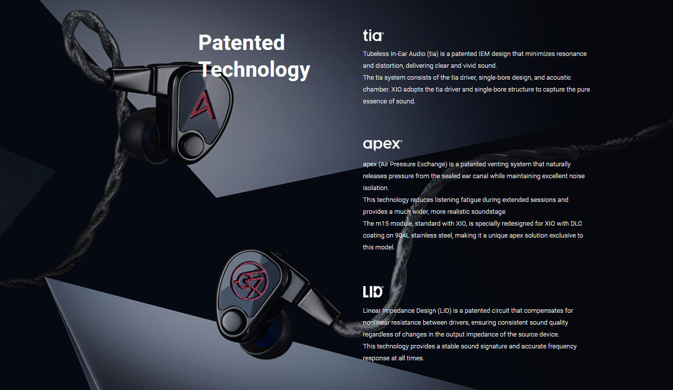64Audio XIO 2Low DD–6 Mid BA–1 High-Mid BA–1 tia High BA .78mm 2pin 4.4mm Silver