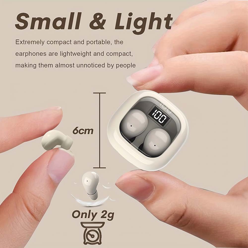 Soft-Touch Durable Waterproof Compact In-Ear Invisible Sleep Bluetooth Earphones