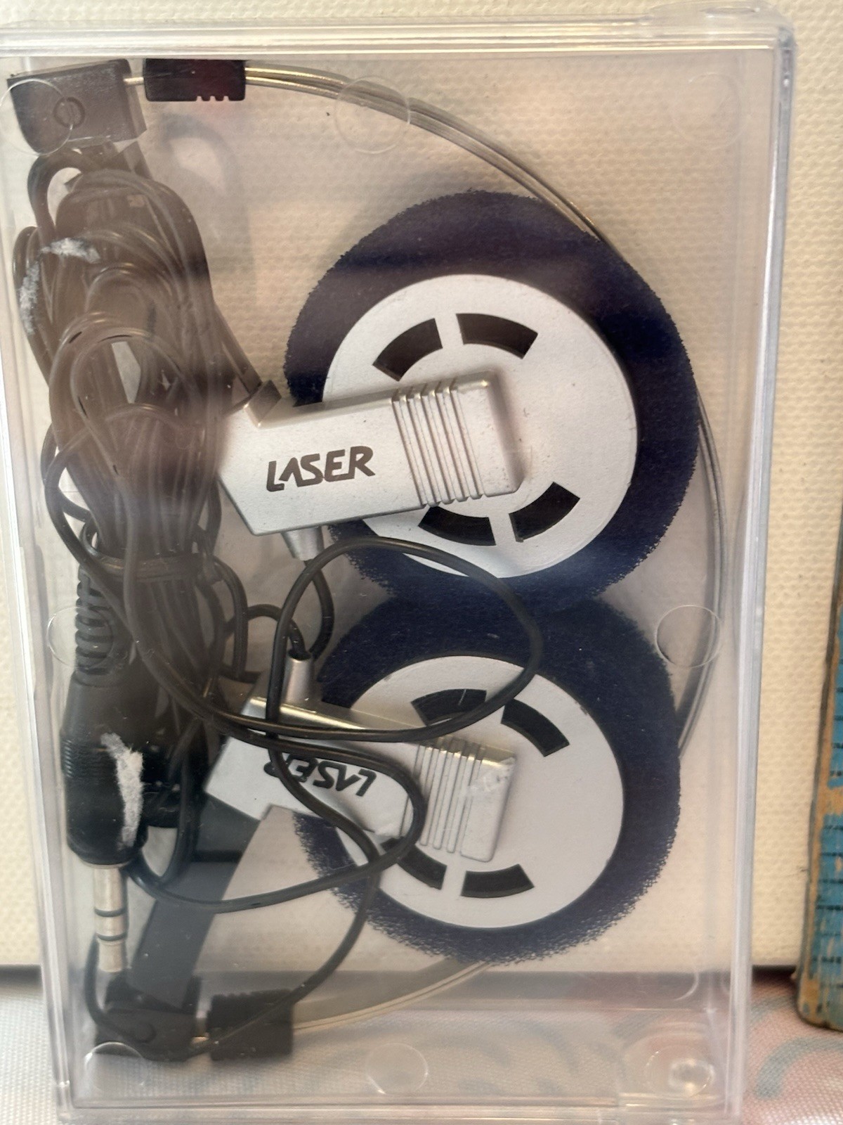 Laser Lightweight Folding Headphones Silver/Black/Blue 3.5mm Walkman Case Tested