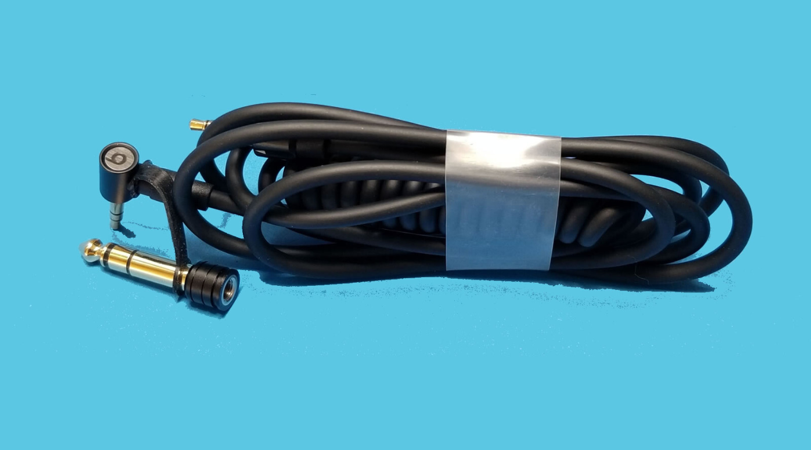 Coiled Audio Cable for Beats PRO DETOX. Cable with 3.5 & 6.5 mm Male Connector