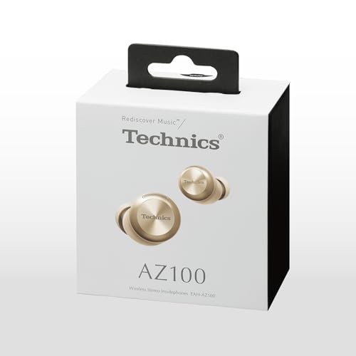 Technics champagne gold EAH-AZ100-N earphones magnetic fluid driver earbuds