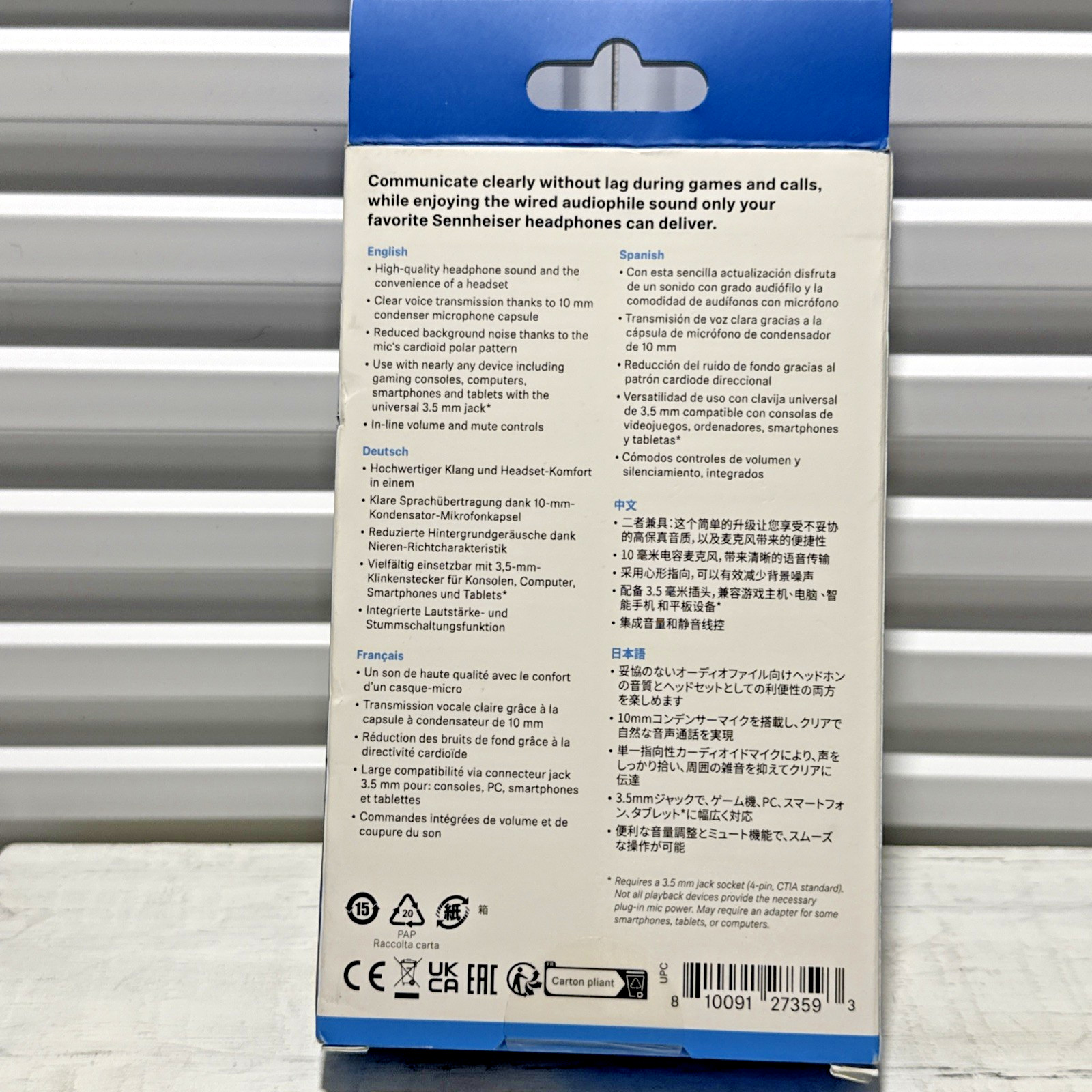 NEW SEALED Sennheiser HD 500 BAM Boom Microphone 3.5mm Mute Volume Gaming