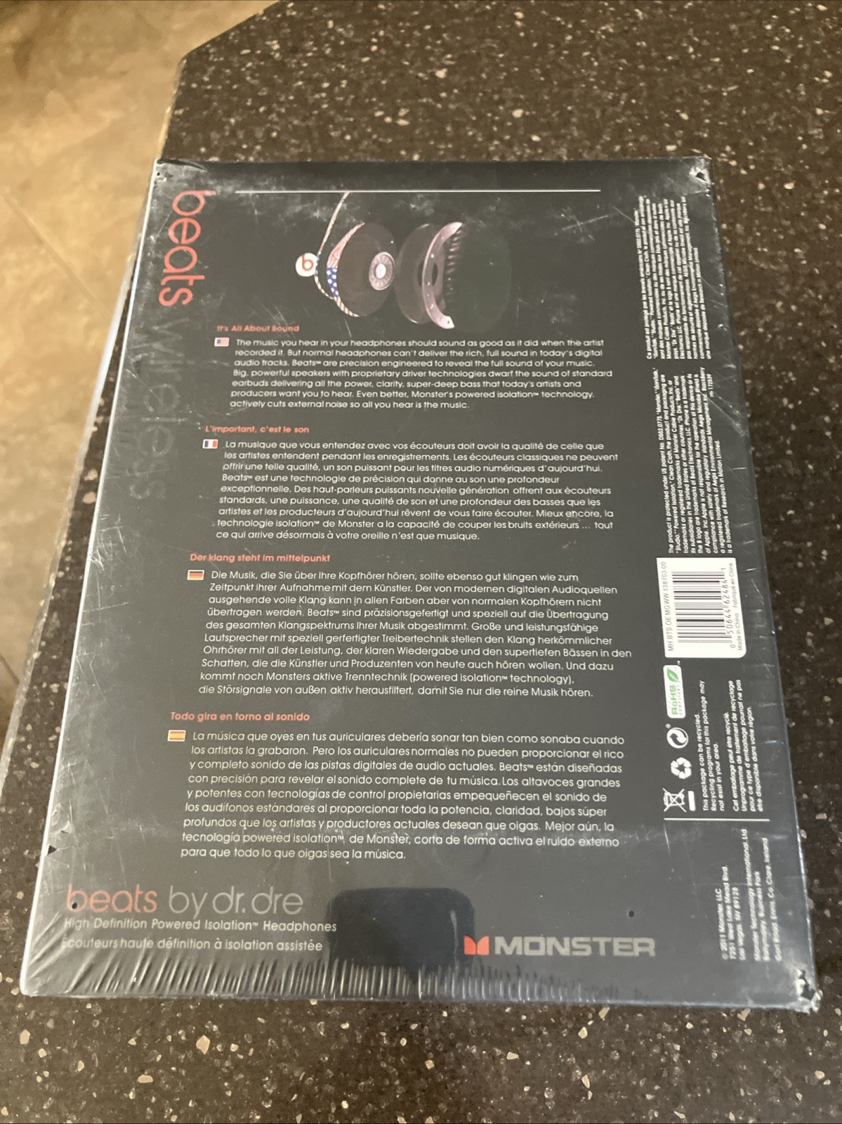 Rendition Beats by Dre Monster Over Ear Wired Studio Headphone USA Flag Design