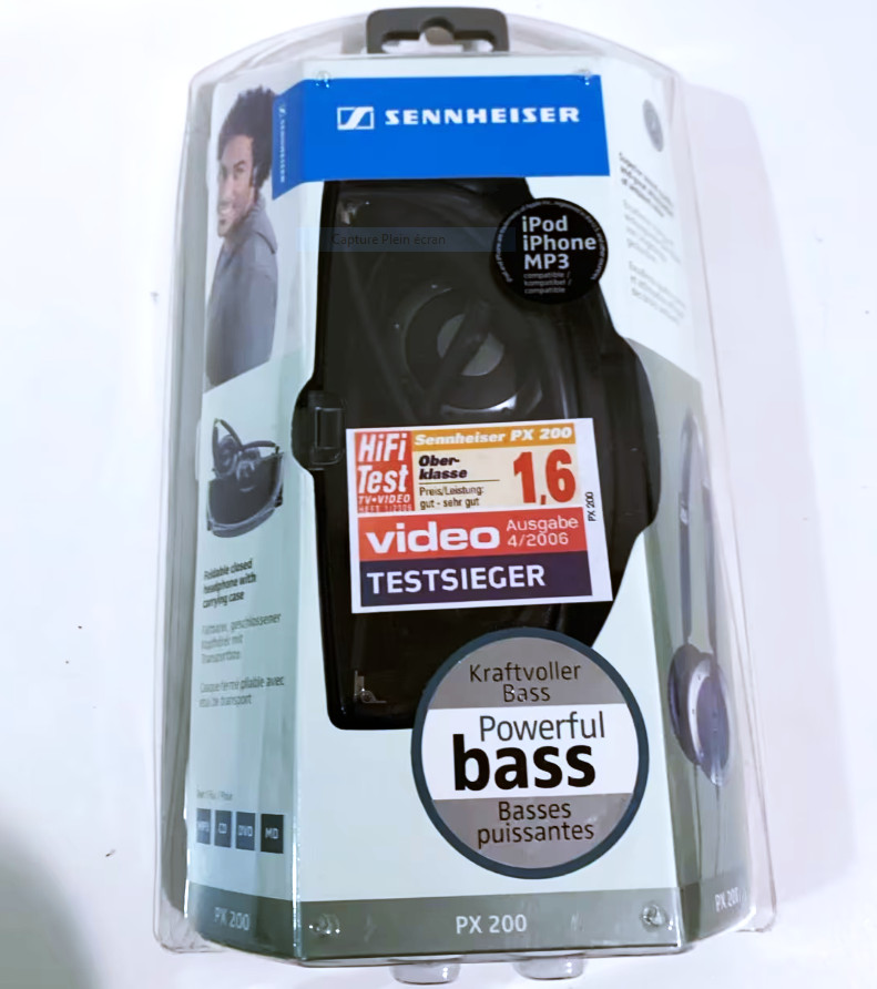 SENNHEISER PX 200 ULTRA RARE FOLDABLE HEADPHONES +RIGID CASE NEW SEALED