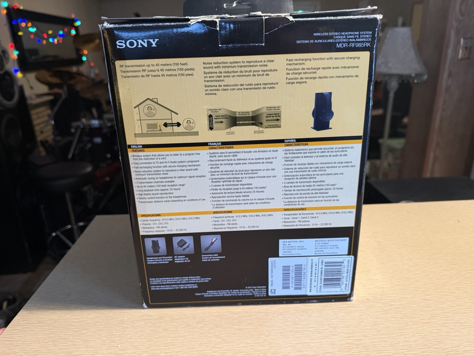 Brand New Sony MDR-RF985RK Over Ear Wireless Headphones Black For TV & Music