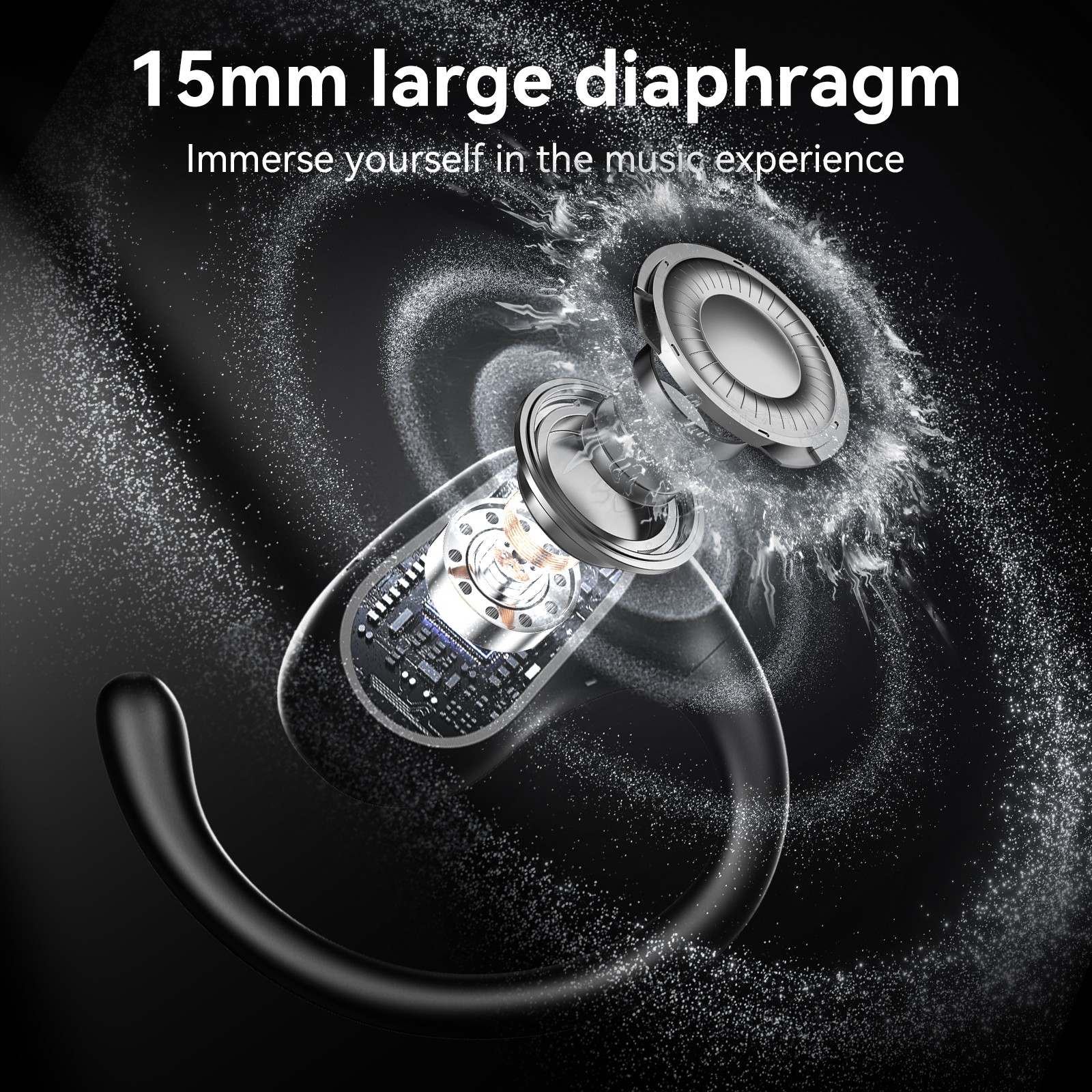 Wireless Open ear Headphone 3D Stereo Sound Bluetooth Earbuds for Sport Fitness