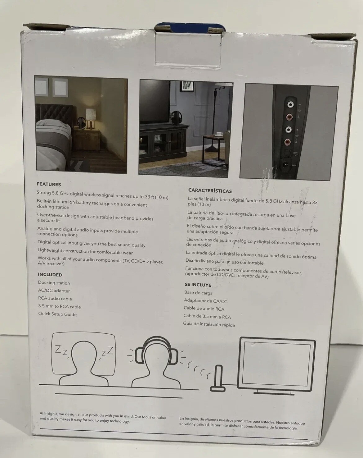 Insignia™ Digital Wireless Headphones 2.4 GHz Listen To Your Tv Or Music