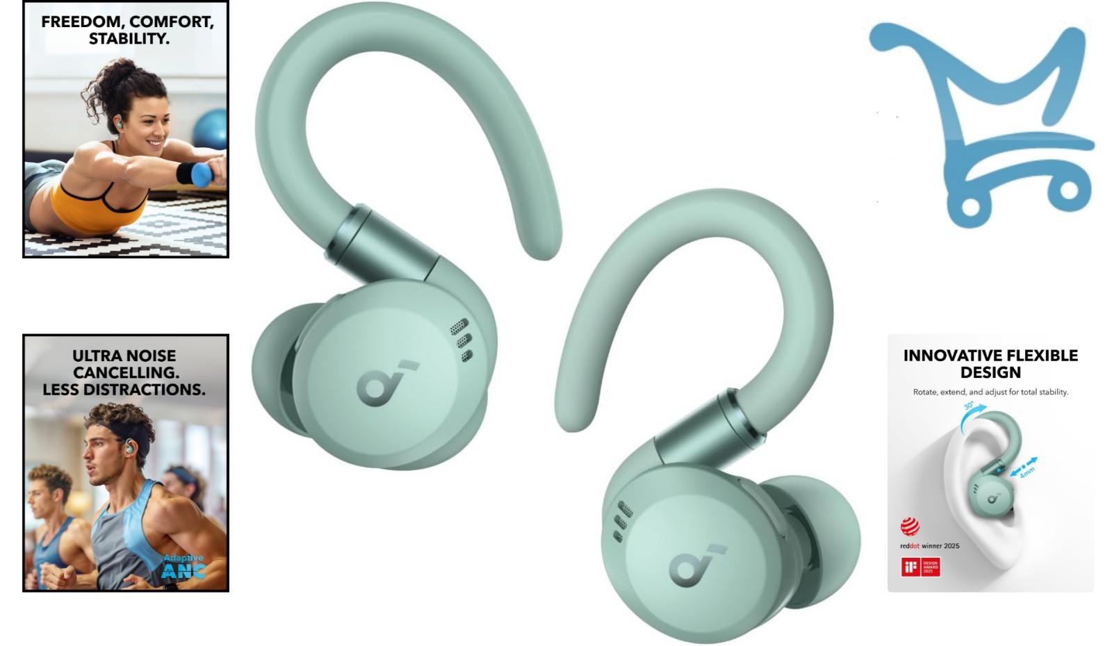 Sport X20 Wireless Earbuds Noise Cancelling Waterproof Sweatproof Gym