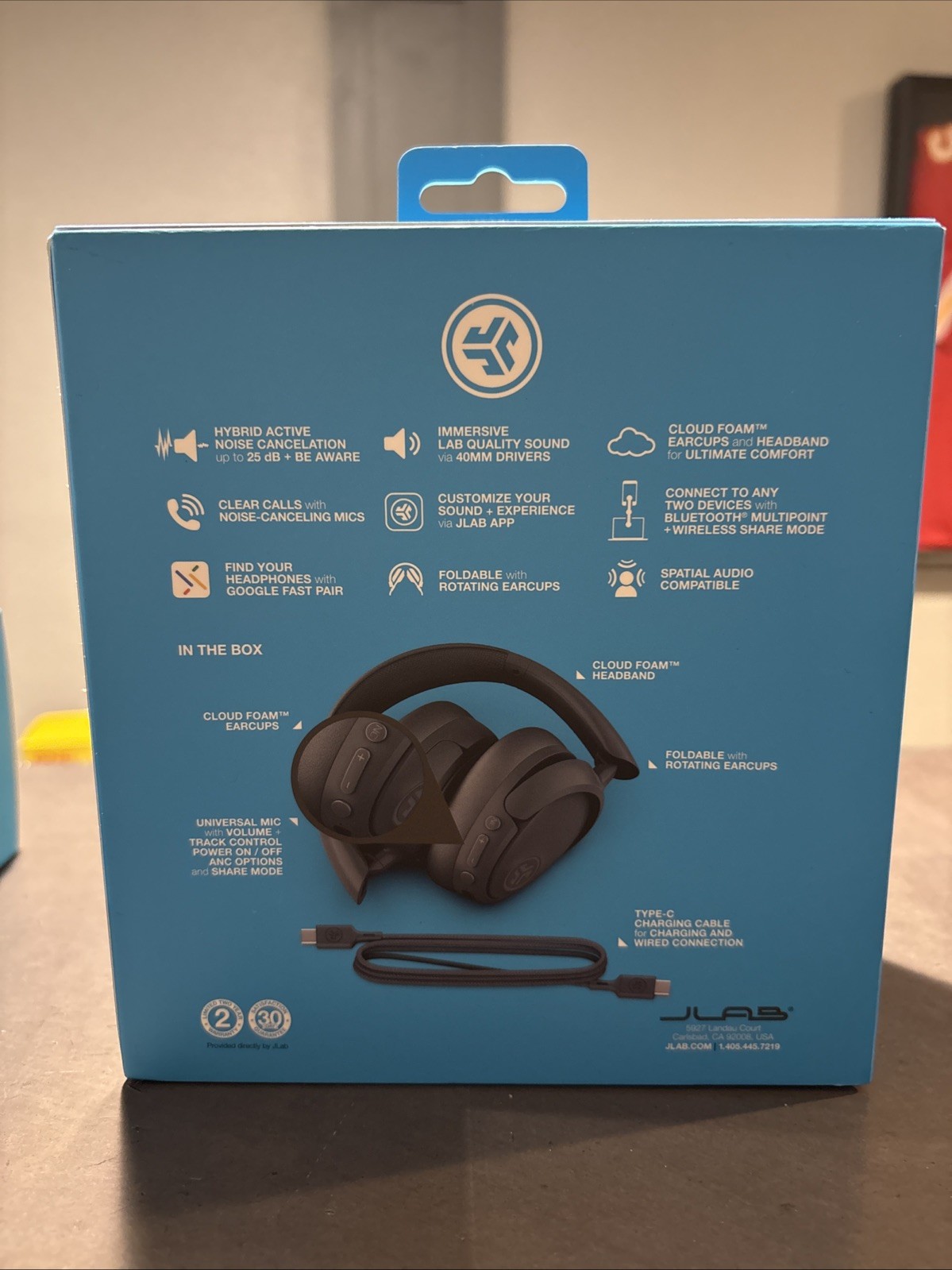 JLAB LUX ANC WIRELESS OVER-EAR HEADPHONES – Graphite, New Sealed Box