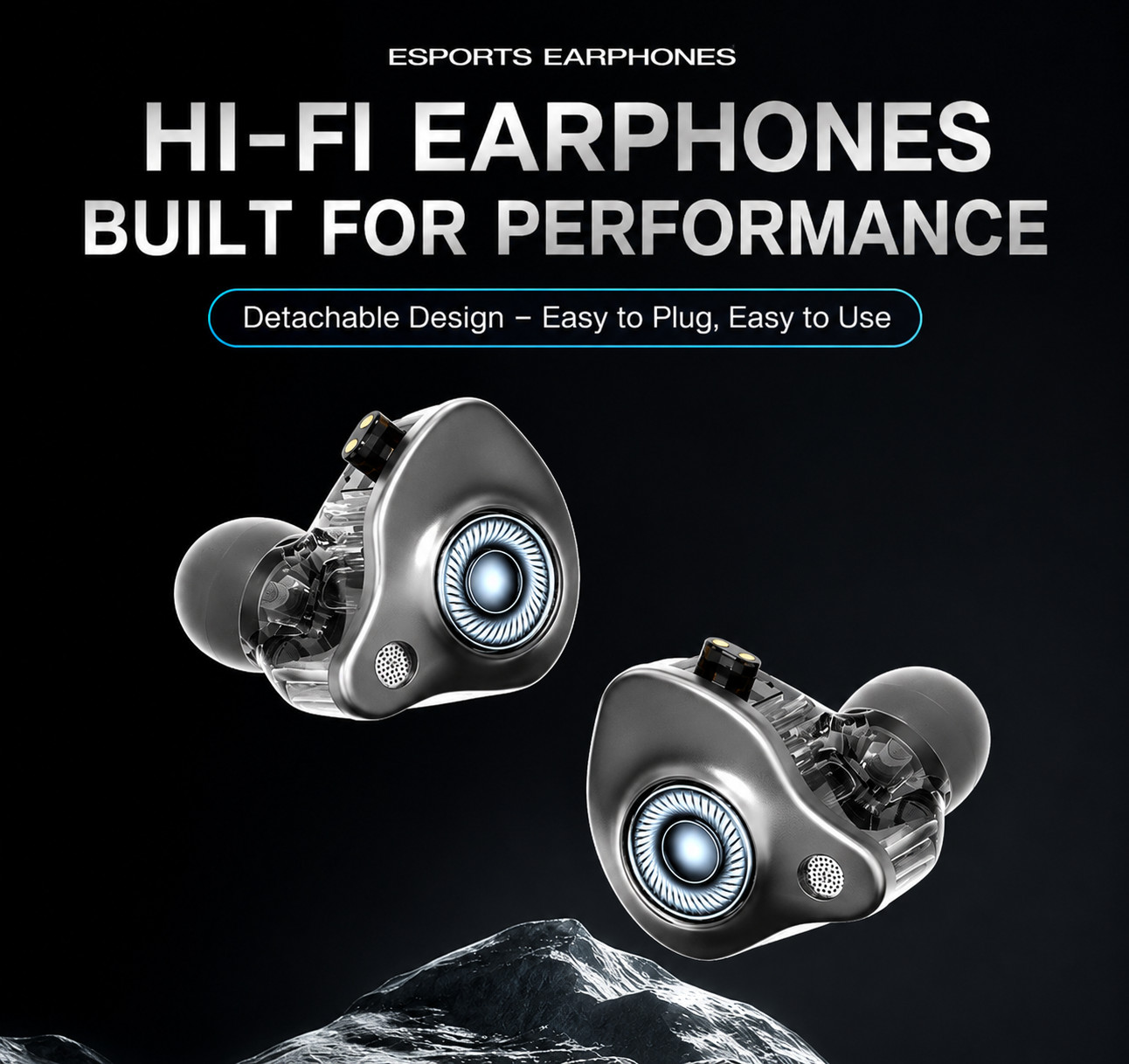 HiFi Detachable Wired IEM Earbuds w/Mic Stereo Noise Isolating USB-C 3.5mm AUX