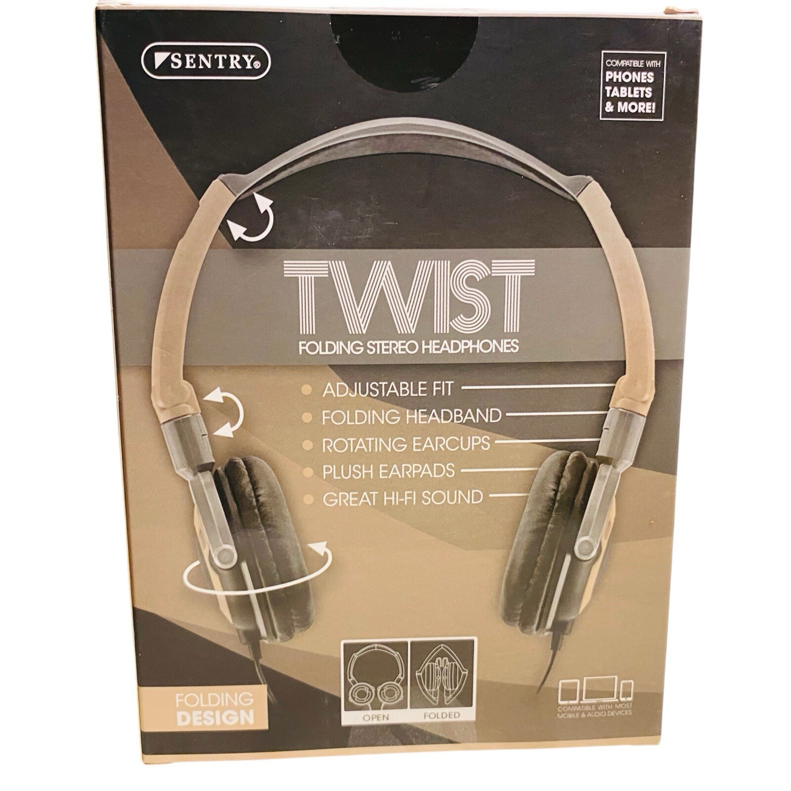 Sentry TWIST Folding Stereo Headphones HO425 – New in Box
