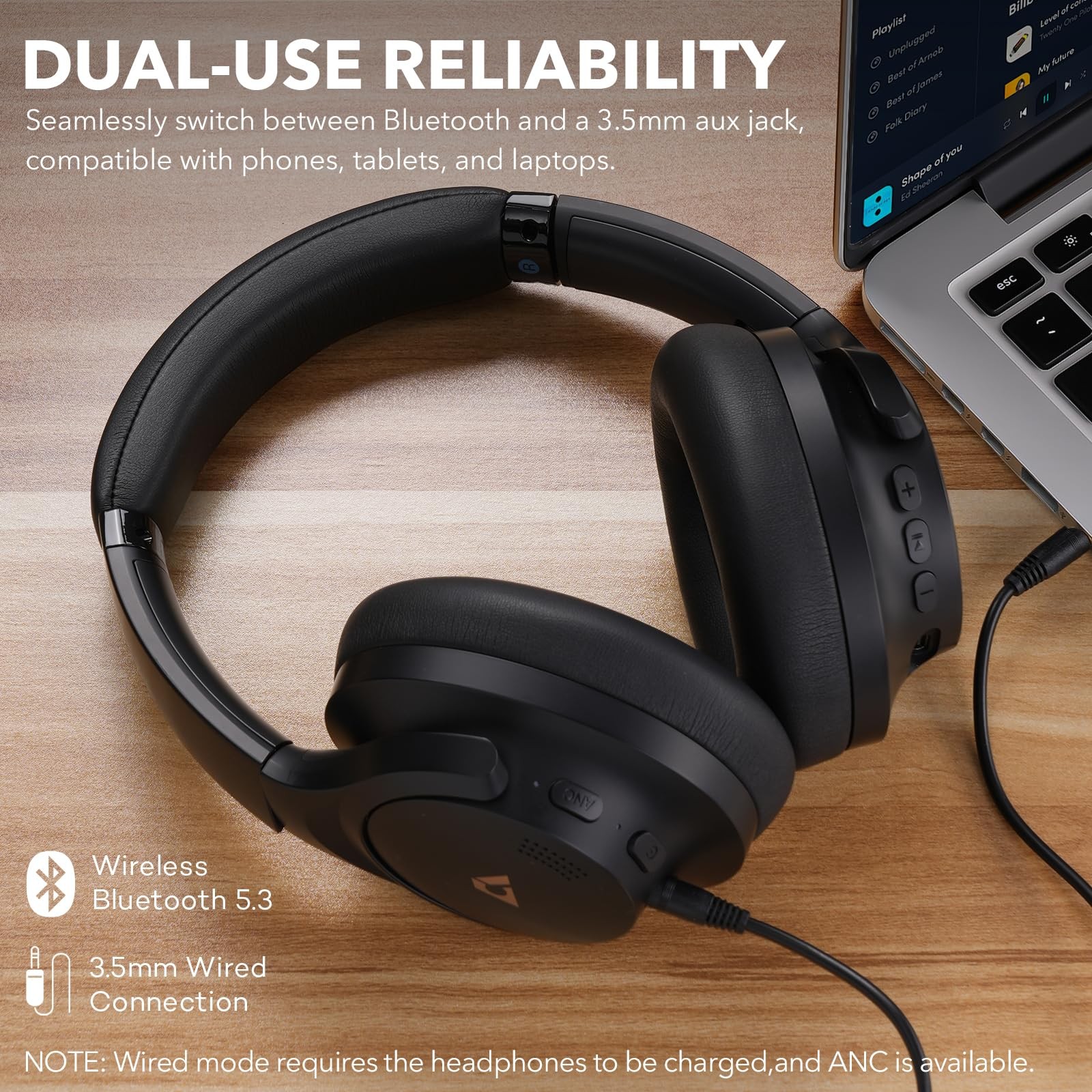 1Mii Y8+ Noise Cancelling Headphones Bluetooth Wireless LDAC Hi-Res Audio Cus…